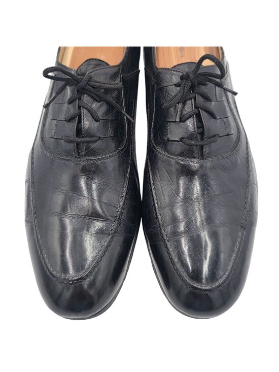 Vintage Bally Italy Soft Black Leather Dress Shoes Mens size 9 Apron-toe Oxfords main image 6